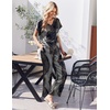 Ekouaer Womens Silk Pajamas Set 2 Piece Satin Pjs Cap Sleeve Loungewear(Marble Pattern)