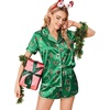 Christmas Green Heart Candy Cane Print
