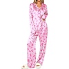Ekouaer Womens Pajamas Silk Satin Long Sleeve Button Down Pjs Lounge Set(Pink Bow Knot)