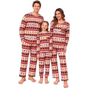 Ekouaer Matching Family Sets Christmas Pajamas Set Xmas PJS Sleepwear(Christmas Fair Isle Pattern – Red&green&white)