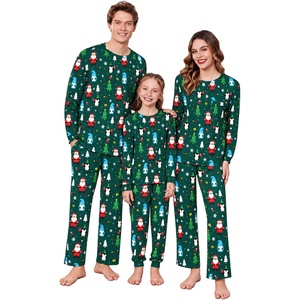 Ekouaer Matching Family Sets Christmas Pajamas Set Xmas PJS Sleepwear(Christmas Holiday Print – Green)