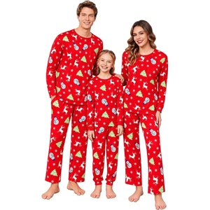 Ekouaer Matching Family Sets Christmas Pajamas Set Xmas PJS Sleepwear(Christmas Snowman – Red)