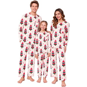 Ekouaer Matching Family Sets Christmas Pajamas Set Xmas PJS Sleepwear(Christmas Tree Print – Pink)