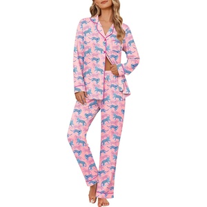 Ekouaer Women’s Pajama Sets Button Down Long Sleeve Top & Pants Sleep sets(Leopard Pink)