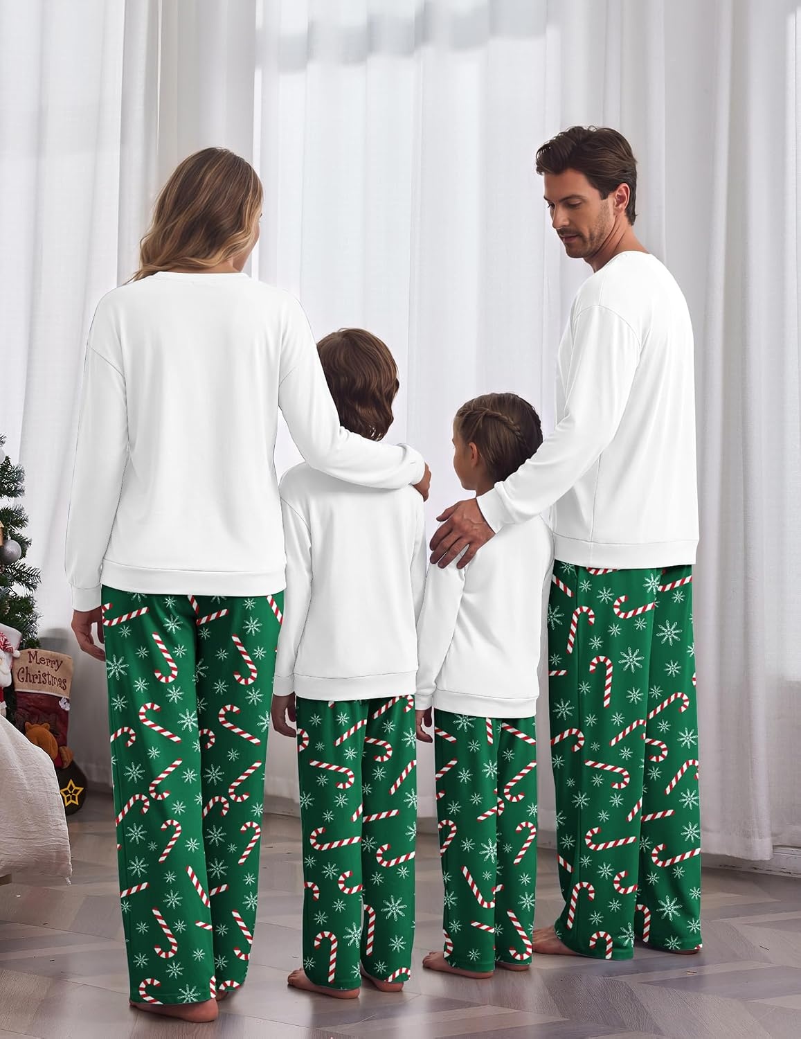 image:imageEkouaer Family Christmas Pajamas Matching Sets Couple Pjs Holiday SleepwearGreen Xmas Tree