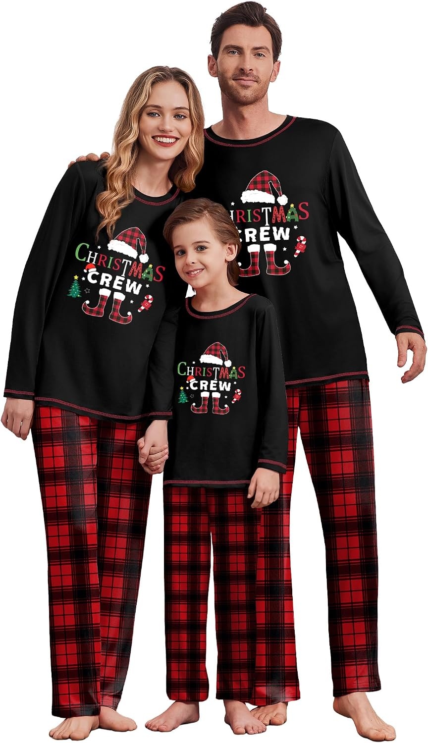 image:imageEkouaer Family Christmas Pajamas Matching Sets Soft Pjs SleepwearChristmas Black