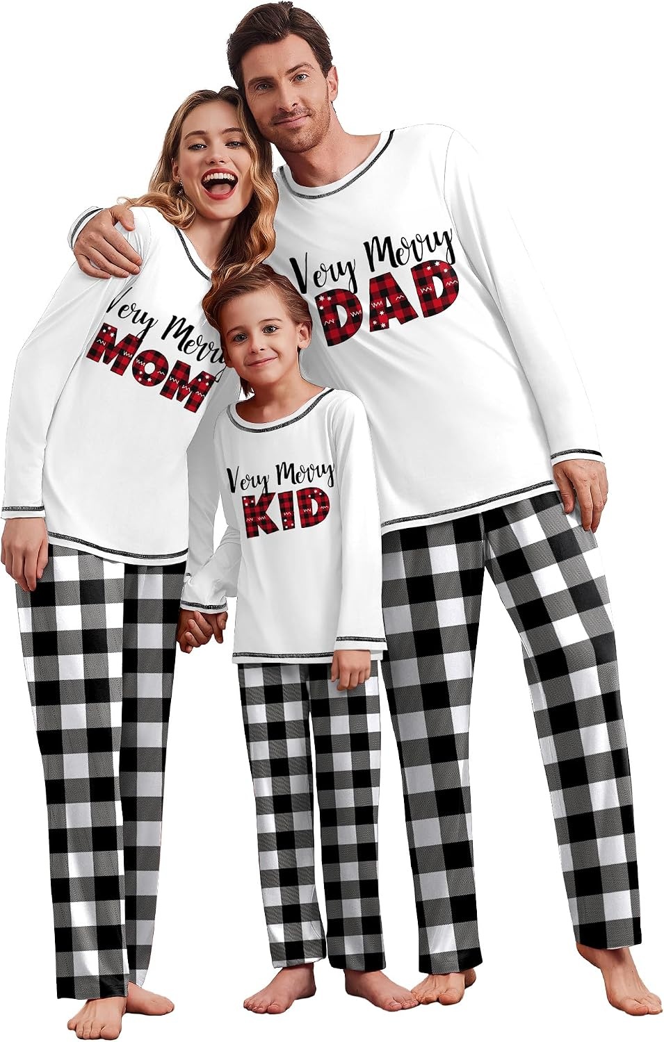 image:imageEkouaer Family Christmas Pajamas Matching Sets Soft Pjs SleepwearWhitered Stripes