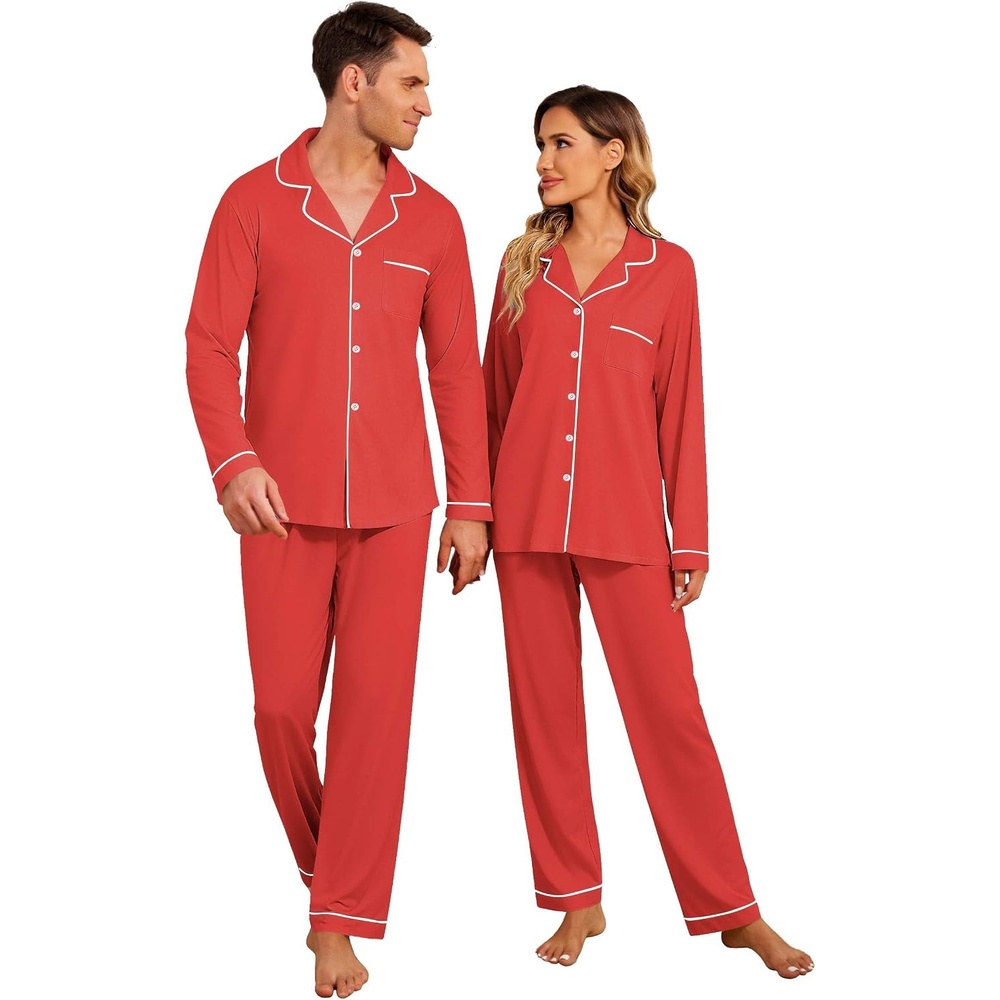 image:imageEkouaer Matching Christmas Pajamas For Couples Festival Party LoungewearChill Red