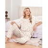 Ekouaer 2 Pack Womens Pajamas Sets Short Sleeve Long Pants Pjs Lounge Set(Black Bow/Apricot Floral Print)
