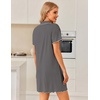 Ekouaer 3 Pack Nightgowns for Women Button Down Sleep Shirt Soft Sleepwear(Black/Dark Gray/Dark Blue)