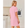 Ekouaer 3 Pack Nightgowns for Women Button Down Sleep Shirt Soft Sleepwear(Black/Dark Gray/Dark Pink)
