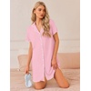 Ekouaer 3 Pack Nightgowns for Women Button Down Sleep Shirt Soft Sleepwear(Black/Dark Gray/Dark Pink)