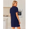 Ekouaer 3 Pack Nightgowns for Women Button Down Sleep Shirt Soft Sleepwear(Black/Dark Pink/Dark Blue)