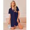 Ekouaer 3 Pack Nightgowns for Women Button Down Sleep Shirt Soft Sleepwear(Black/Dark Pink/Dark Blue)