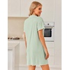 Ekouaer 3 Pack Nightgowns for Women Button Down Sleep Shirt Soft Sleepwear(Black/Light Green/Blue Stripe)