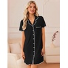 Ekouaer 3 Pack Nightgowns for Women Button Down Sleep Shirt Soft Sleepwear(Black/Light Green/Light Blue)
