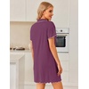 Ekouaer 3 Pack Nightgowns for Women Button Down Sleep Shirt Soft Sleepwear(Black/Peach Red/Light Green)