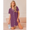 Ekouaer 3 Pack Nightgowns for Women Button Down Sleep Shirt Soft Sleepwear(Black/Peach Red/Light Green)