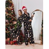 Ekouaer Couple Matching Pajamas Sets Long Sleeve Button Down Sleepwear(Black Gingerbread)