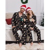 Ekouaer Couple Matching Pajamas Sets Long Sleeve Button Down Sleepwear(Black Gingerbread)