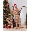 Ekouaer Couple Matching Pajamas Sets Long Sleeve Button Down Sleepwear(Brown Gingerbread)