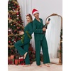 Ekouaer Couple Matching Pajamas Sets Long Sleeve Button Down Sleepwear(Green)