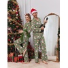 Ekouaer Couple Matching Pajamas Sets Long Sleeve Button Down Sleepwear(Green Santa)