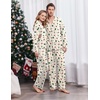 Ekouaer Couple Matching Pajamas Sets Long Sleeve Button Down Sleepwear(White Tree)