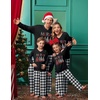 Ekouaer Family Christmas Pajamas Matching Sets Couple Pjs Holiday Sleepwear(Black Plaid Merry Christmas)