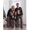 Ekouaer Family Christmas Pajamas Matching Sets Couple Pjs Holiday Sleepwear(Black Reindeer)