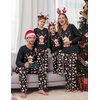 Ekouaer Family Christmas Pajamas Matching Sets Couple Pjs Holiday Sleepwear(Black Reindeer)
