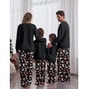 Ekouaer Family Christmas Pajamas Matching Sets Couple Pjs Holiday Sleepwear(Black Reindeer)