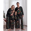Ekouaer Family Christmas Pajamas Matching Sets Couple Pjs Holiday Sleepwear(Black Xmas Family Lights)