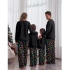 Ekouaer Family Christmas Pajamas Matching Sets Couple Pjs Holiday Sleepwear(Black Xmas Family Lights)