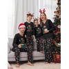 Ekouaer Family Christmas Pajamas Matching Sets Couple Pjs Holiday Sleepwear(Black Xmas Family Lights)