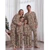 Ekouaer Family Christmas Pajamas Matching Sets Couple Pjs Holiday Sleepwear(Brown Leopard)