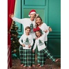 Ekouaer Family Christmas Pajamas Matching Sets Couple Pjs Holiday Sleepwear(Green Christmas Plaid)