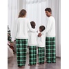 Ekouaer Family Christmas Pajamas Matching Sets Couple Pjs Holiday Sleepwear(Green Christmas Plaid)