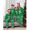 Ekouaer Family Christmas Pajamas Matching Sets Couple Pjs Holiday Sleepwear(Green Elf)