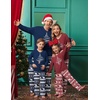 Ekouaer Family Christmas Pajamas Matching Sets Couple Pjs Holiday Sleepwear(Navy Santa Bear)