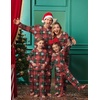 Ekouaer Family Christmas Pajamas Matching Sets Couple Pjs Holiday Sleepwear(Red Green Plaid Snowflake)