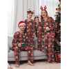 Ekouaer Family Christmas Pajamas Matching Sets Couple Pjs Holiday Sleepwear(Red Green Plaid Snowflake)