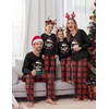 Ekouaer Family Christmas Pajamas Matching Sets Couple Pjs Holiday Sleepwear(Red Plaid Christmas Crew)