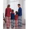 Ekouaer Family Christmas Pajamas Matching Sets Couple Pjs Holiday Sleepwear(Red Santa Bear)