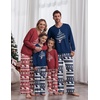 Ekouaer Family Christmas Pajamas Matching Sets Couple Pjs Holiday Sleepwear(Red Santa Bear)