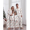 Ekouaer Family Christmas Pajamas Matching Sets Couple Pjs Holiday Sleepwear(White Ski Animals)