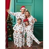 Ekouaer Family Christmas Pajamas Matching Sets Couple Pjs Holiday Sleepwear(White Ski Animals)