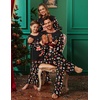 Ekouaer Family Christmas Pajamas Matching Sets Soft Pjs Sleepwear(Black Animal)
