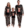 Ekouaer Family Christmas Pajamas Matching Sets Soft Pjs Sleepwear(Black Animal)