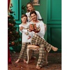 Ekouaer Family Christmas Pajamas Matching Sets Soft Pjs Sleepwear(Brown Plaid)